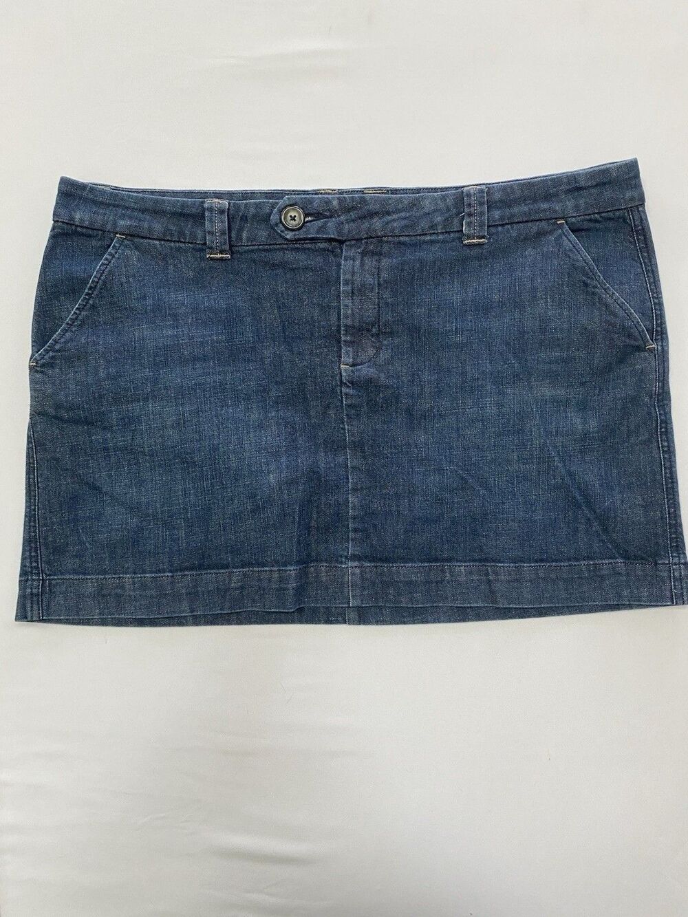 GAP Denim Mini Skirt Women's Size 18 Dark Wash Stretch Blue Cotton Blend Y2K